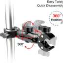 Taisioner Double Super Clamp Mount Umbrella clamp Camera Clamp Pole Clamp for Monitor Bracket Magic Socket Arm Desk Photo Studio Light Stand, Photography Reflector, Flag Holder Mount, Cross Bar