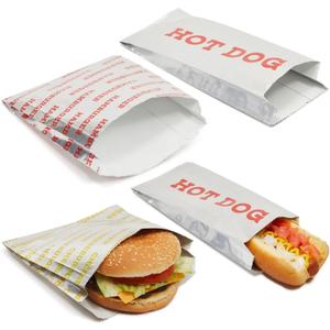 Stockroom Plus Hamburger & Hot Dog Wrappers - Grease-Resistant Concession Stand Supplies - Insulated Hot Dog Bags - Quick-ID Sandwich Wrapping Paper - 300 Piece Pack, Red Paper, Rectangular