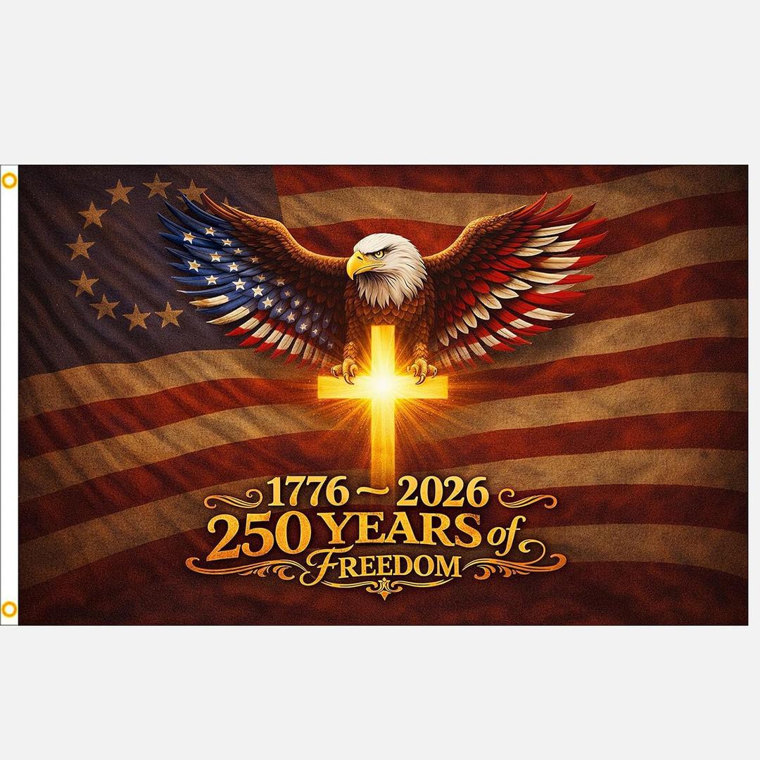 250 Anniversary Usa Flag, 250 Years of Freedom Flags, American Flag with Eagle, Patriotic Decor for Outside, Double Side Design 3x5 Ft (A)