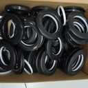 M METERXITY 50-Pack Curtain Grommets, 1-9/16"(40mm) Inner Diameter Plastic Curtain Rings Clip Eyelet Rings Nanoscale Low Noise Roman Ring for Windows/Fabric, Home Drapes Grommets [Black]