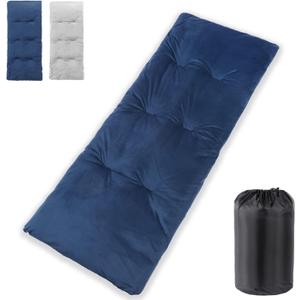 Sleeping Cot Pads (75" x 28") with Elastic Straps Portable for Outdoor & Hiking, Cotton Soft Thick Camping Cot Pad, Non-Slip Camping Mattress Pad for Camp Cot/Rv Bunk/Narrow Twin Beds, Blue