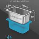 ZeroPone 8 Pack Hotel Pans with Lids, 1/4 Size 6" Deep Stainless Steel Steam Table Pan 22 Gauge Anti Jam Commercial Catering Food Pans for Hotel, Home, Party, Restaurant, Buffet