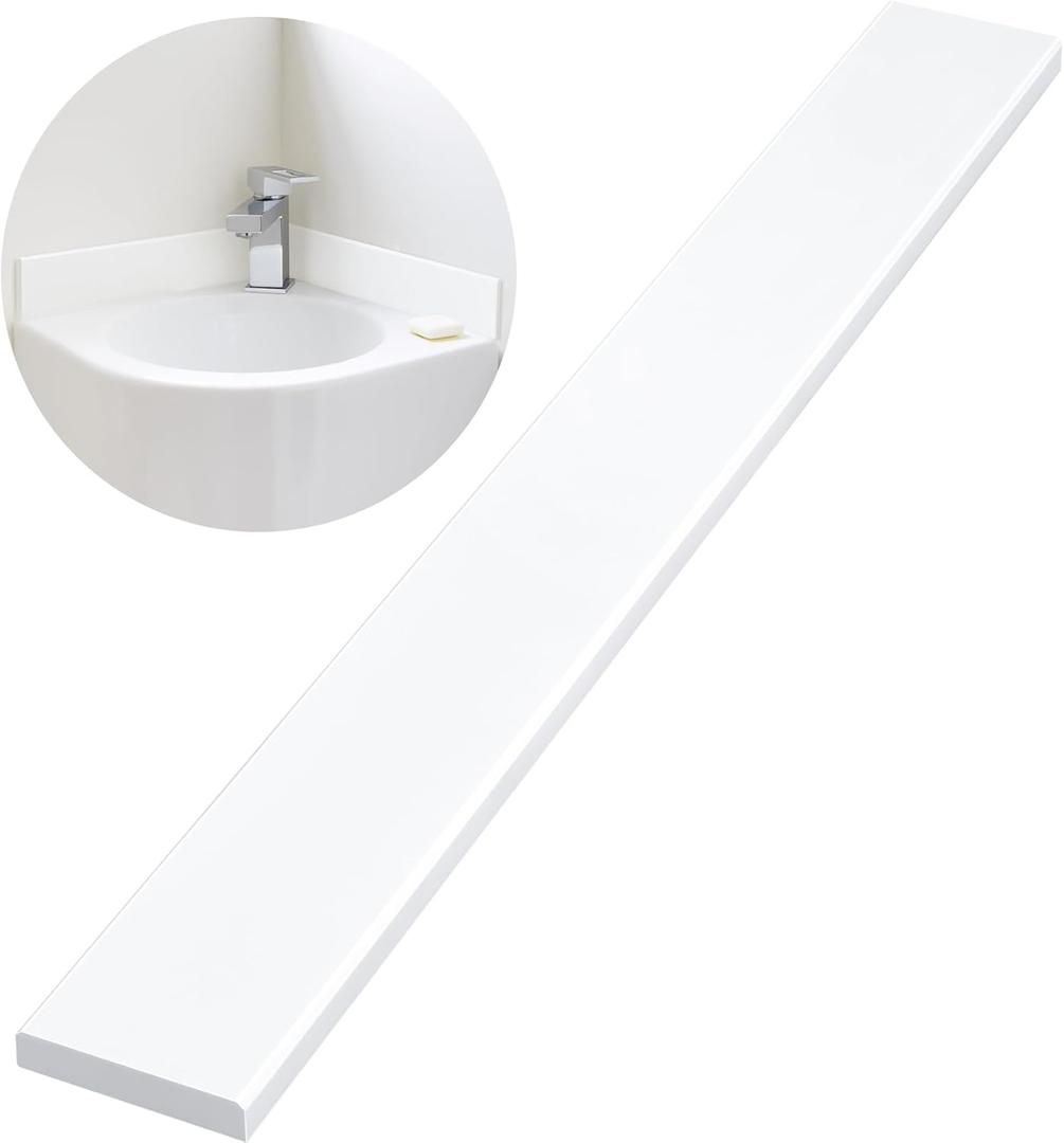 Super White Engineered Marble Threshold 4'' x 36'' Bathroom Vanity Backsplash Marble Window Sill Saddle for Shower Curb, Bathroom Vanity Backsplash, Doorway Floor Transition