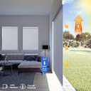 Motorized Blinds with Remote, Smart Blinds with Solar Panel, Thermal Blackout Electric Blinds, Automatic Blinds for Windows Compatible White 34½" W x 72" H