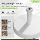 FRUITEAM 40lb Capacity Fillable Umbrella Base, Sand Filled Heavy Duty Patio Outdoor Umbrella Stand for Garden, Lawn, Deck, Poolside, White