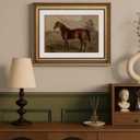 ARPEOTCY Vintage Gold Framed Horse Wall Art, Bedroom Bathroom Living Room Classic Horse Picture Wall Decor, Canvas Prints, Antique Picture Frame Rustic Paintings Home Farmhouse Decor, 11x14 Inch