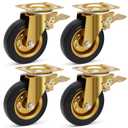 Nefish 6 Inch Outdoor Heavy Duty Caster, Large Castors Wheels Set of 4 with Brake, Durable Industrial Grade Casters 2600 LBS, 360 Degree Plate Swivel Castor Wheels for Cart, Workbench, Machine