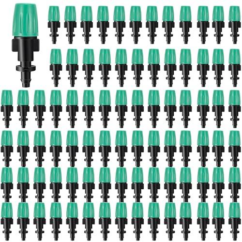 50 Pcs 1/4" Adjustable Atomizing Nozzles Drip Irrigation Spray Emitters, 1/4 Inch Drip Irrigation Nozzles Atomizing Irrigation Sprinkler Heads for Garden Agricultural Irrigation Patio Misting System