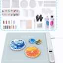 Epoxy Resin Kit with Heating Mat, 16OZ Resin Art Kit with Curing Machine, 6PCS Silicone Molds, Dried Flowers, Complete DIY Set for Making Coasters, Ornaments and Bookmarks, Ideal for Beginners (15.7  14.5 inch Resin Kit)
