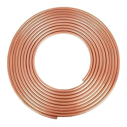 ELECTRAPICK Copper Tubing 3/8" OD x 21/64" ID x 25 Ft, T2 Pure Copper Tubes Soft Coil, Metal Round Seamless Pipe Tubing for Air Conditioning Refrigerator, Industry, DIY