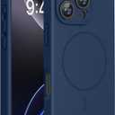 Miracase Magnetic for iPhone 16 Pro Case, [Soft Anti-Scratch Microfiber Lining], Compatible with MagSafe, Liquid Silicone Case Shockproof Drop Protection Phone Case for 16 Pro,Dark Blue