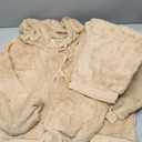 SIAEAMRG Womens Fuzzy Sherpa Fleece Pajamas Set, Long Sleeve Hoodies Pajama Pants 2 Piece Outfits Loungewear Sleepwear