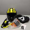 TRIANGLE Dual Sport Motorcycle Helmet Dirt Bike Helmets ATV Full Face Helmet for Adults Men with Internal Sunshield DOT Approved (X-Large, Yellow)