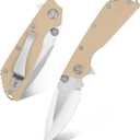 Eafengrow EF335 Folding Knives D2 Blade and G10 Handle,5 inch Closed EDC Pocket Folding Knife with Clip (gray)