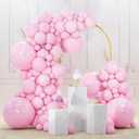 PartyWoo Pink Balloons 140 pcs Different Sizes of 18 12 10 5 Inch Pastel Pink Balloons Arch Kit Garland for Baby Shower Gender Reveal Birthday Bridal Shower Princess Party Decorations Pink-Q05