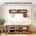 Bench Cushion 45x18x4 Inch, Indoor Outdoor Non-Slip Waterproof Linen