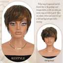 RUWISS Pixie Cut Wig Human Hair Short Wigs for Black Women with Bangs, Natural Layered Wig, Glueless, 1B/30#