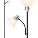 LEPOWER Floor Lamp, Standing Lamp Replaceable 3000K Energy-Saving, Lamp for Living Room with Adjustable Reading Light, Modern Bright Floor Lamp for Bedroom, Living Room, Office