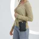Montana West Quilted Mini Crossbody Bags for Women Trendy Cell Phone Purse (Black)
