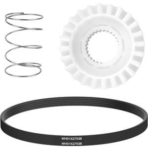 2 x WH01x27538 Washer Drive Belts & WH05x24185 Washing Machine Clutch & WH01x24434 Washer Spring Fits For Ge Hotpoint Clothes Washer Washing Machine Parts Replaces 4588013 Ap5993402 PS/EAP11729473