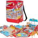 Jazwares Pokemon Carry Case Beach Battle Playset - Portable Transforming Backpack Playset with Action Features and 2-inch Pikachu Battle Figure