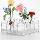 Glass Bud Vases in Bulk,Small Glass Vases for Flowers as Wedding Centerpieces for Tables,Clear Flower Vases Suitble for Wedding Decorations,Home Decor (Clear, 12 pcs)
