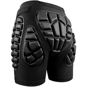 Soared 3D Protection Hip Butt EVA Paded Short Pants Protective Gear Guard Impact Pad Ski Ice Skating Snowboard Black, L