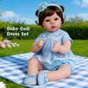 EKOKIZ Reborn Baby Dolls Clothes Girl Blue Baby Doll Clothes 17-20 Inches Doll Outfits and Accessories for Newborn Girl