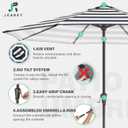 JEAREY 11' Patio Umbrellas Outdoor Table Market Umbrella w/Crank, 8 Sturdy Ribs, UV Protection Windproof for Garden, Deck, Backyard, Pool(Black Striped)