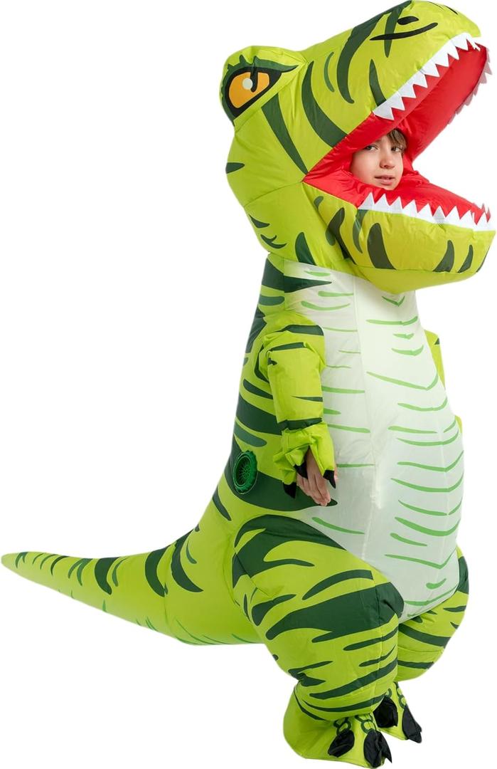 RQUXMT Blow Up Trex Costume,Inflatable Costumes for Kids,Inflatable Dinosaur Costume,Halloween Costumes for Boys/Girls (8-10YRS)