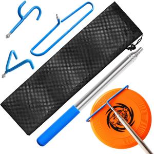 3-in-1 Disc Retriever, Extends up to 16ft; Includes Carrying Bag, Stainless Steel Design