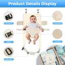 nfant Airplane Seat Extender Travel Bed | Baby on Lap Flight Bed | Foldable Soft Airplane Baby Travel Seat Extender on Lap with Neck Pillow | Fits Economy Seats | Off White