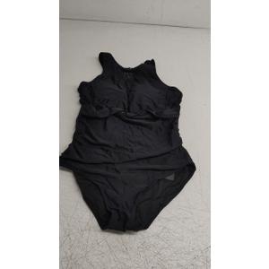 Tempt Me Women One Piece Swimsuit High Neck Plunge Ruched Tummy Control Bathing Suit (X-Large, Black New 2)
