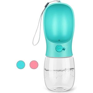 Kalimdor Dog Water Bottle, Leak Proof Portable Puppy Water Dispenser with Drinking Feeder for Pets Outdoor Walking, Hiking, Travel, Food Grade Plastic (12oz Blue)