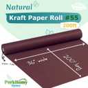 PerkHomy 36" x 2,400" (200') Wine Red Kraft Paper Roll for Craft Bulletin Board Paper Art Table Covering Crafting Gift Wrapping Bouquet Packing Parcel 80GSM 55LB (Wine Red, 36" x 200')
