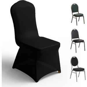 Spandex Banquet Chair Covers 30PCS - Party Dining Chairs Cover Stretchy Slipcovers for Wedding Decor Birthday Event(Black)