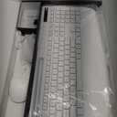 Trueque Wireless Keyboard and Mouse Combo, 4000mAh Rechargeable Backlit Keyboard with Wrist Rest & Phone Holder, Full Size Quiet Typing 2.4G USB-A/Type-C for PC Laptop Windows Mac (White)