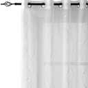 SMILE WEAVER White Sheer Curtains 84 Inch Length for Living Room,Silver Print Light Filtering Semi Sheer Curtains for Bedroom,Privacy & Light Weight Voile Transparent Grommet Window Drapes 2 Panels