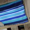 MoKo Beach Cabana, 8'×8' Large Beach Canopy with Side Wall, UPF 50+ Protection Easy Setup Beach Tent Sun Shelter, Adjustable Height Wind Resistant Cabana Beach Tent for Whole Family, Blue-Green Stripe