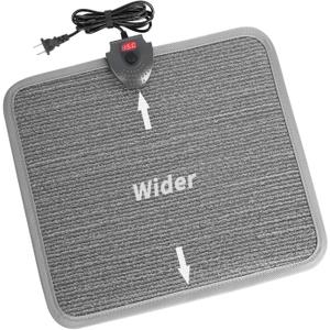Heated Floor Mat Under Desk for Foot Warmer - Wider Electric Space Heaters 110V Adjustable Temperature Heating Pad - Carbon Crystal & Energy Saving Feet Warmers for Office,Home (Carpet Grain)