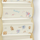 Wooden Wall Mounted Bookshelf for Kids Rooms, 4 Tier Floating Nursery Book Shelf, Kids Bookshelf with 2 Pockets, Toddler Sling Book Rack with Deep Sleeves (Animals
