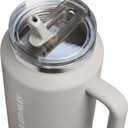 STANLEY Quencher ProTour Flip Straw Tumbler with Leakproof Lid 64 oz | Built-In Straw & Handle | Cupholder Compatible for Travel | Insulated Stainless Steel Cup | BPA-Free | Grey