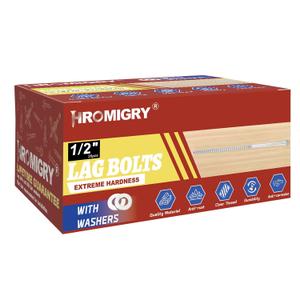 1/2" x 3-1/2" Lag Bolts (25 PCS) Lag Screws for Wood, Hot Dip Galvanized, Heavy Duty Hex Head with Washers