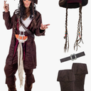 fun shack Mens Pirate Costume, Adult Pirate Outfit for Men, Halloween Pirate Attire, Perfect for Costume Parties XL