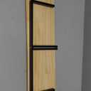 Oak Coffee Table for Living Room,  Wood  76" x 16" , Metal 22" x 15"