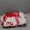 Christmas Candy Cane Throw Blankets and Pillow Gifts Set Include Red White Double Sided Flannel Blanket 50 x 60 Inch and Candy Canes Plush Throw Pillow for Couch Sofa Bed Home Decorations