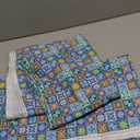 Stitch & Sparkle Colorful Vacation Collection, Vintage Tiles Blue, 100% Cotton Fabric, 44" Wide, Cut by The Yard