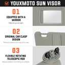 Youxmoto Sun Visor Left Driver Side for Toyota Camry 2007 2008 2009 2010 2011 Without Sunroof, Grey Replaces # 74320-06780-B0, 74320-33B81-B0