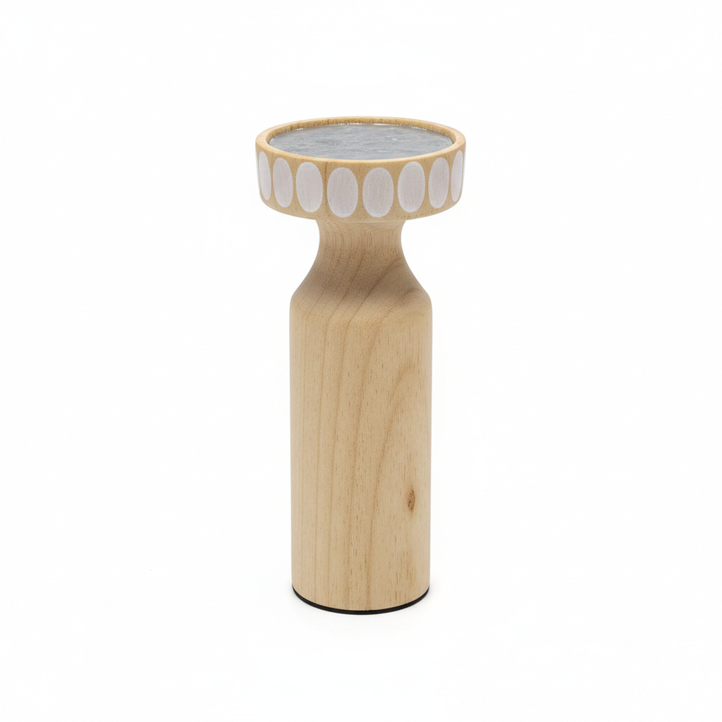 10in Wood Candle Holder, 2 Pack