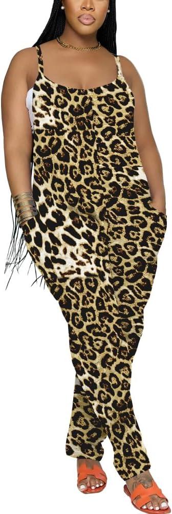 Nimsruc Womens Jumpsuits Casual Summer Rompers Sling Sleeveless Loose Baggy Overalls Jumpers With Pockets 2026 Medium